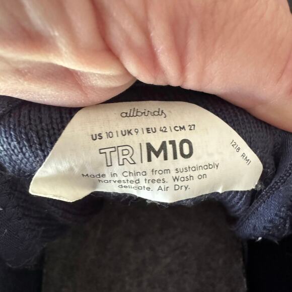 Allbirds men's Tree Runner Breathable Sneaker‎ Shoe size 10 Navy Blue - Picture 4 of 8